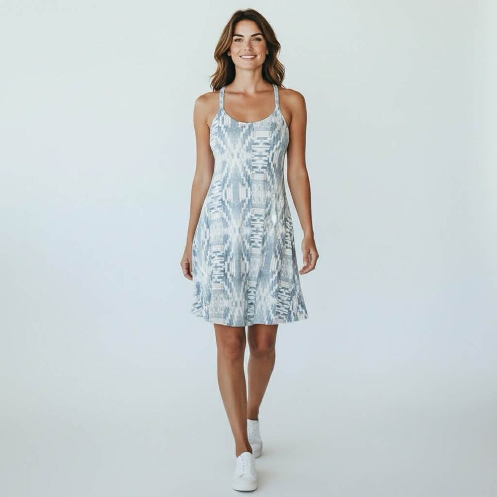 Title Nine Dress Golf Tennis Teal Sleeveless Geometric Size Medium M